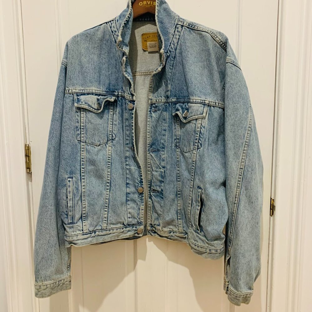 Rare Vintage 90's GAP Denim Jacket USA 2XL Men's TRUCKER Jean Jacket Chore Work